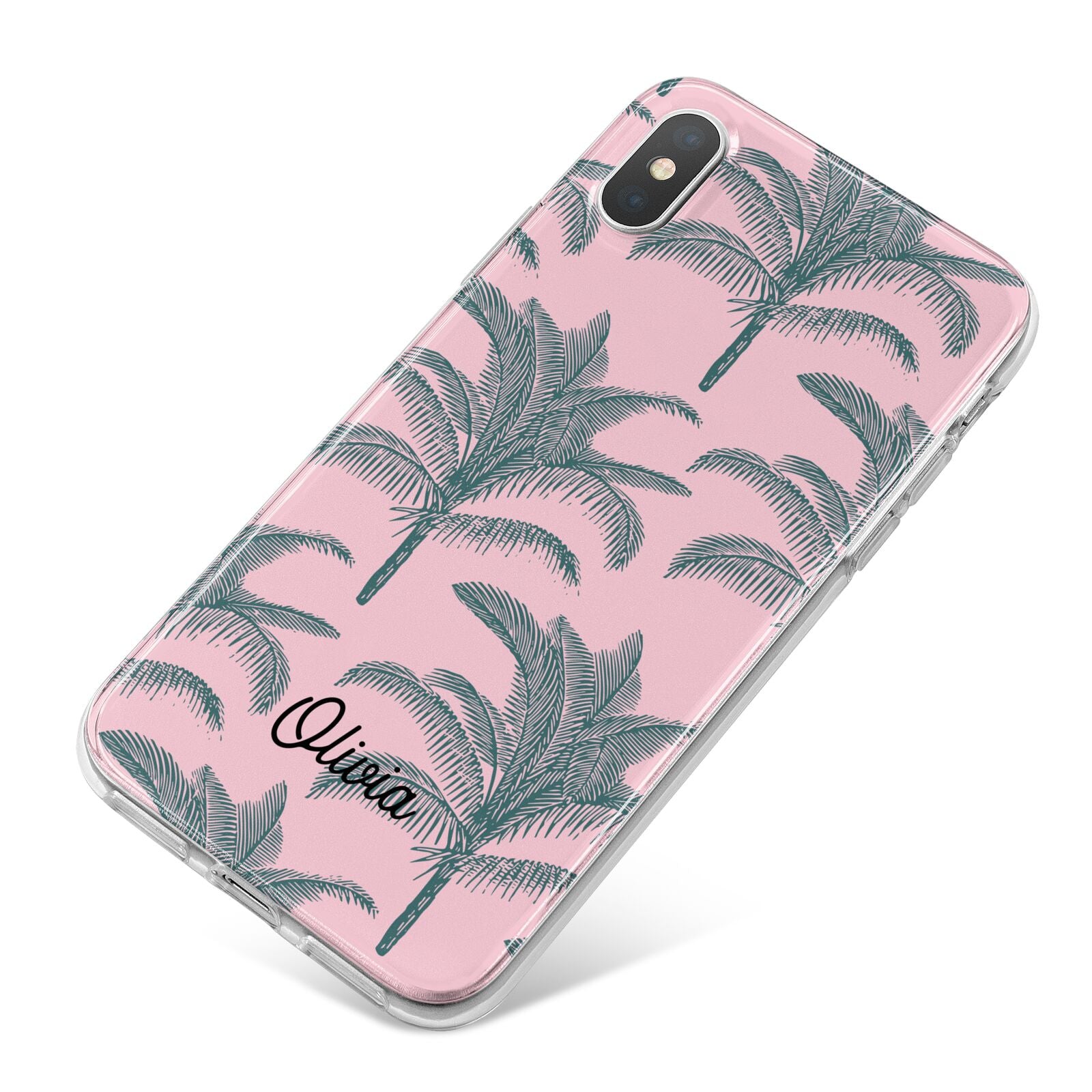 Personalised Palm iPhone X Bumper Case on Silver iPhone