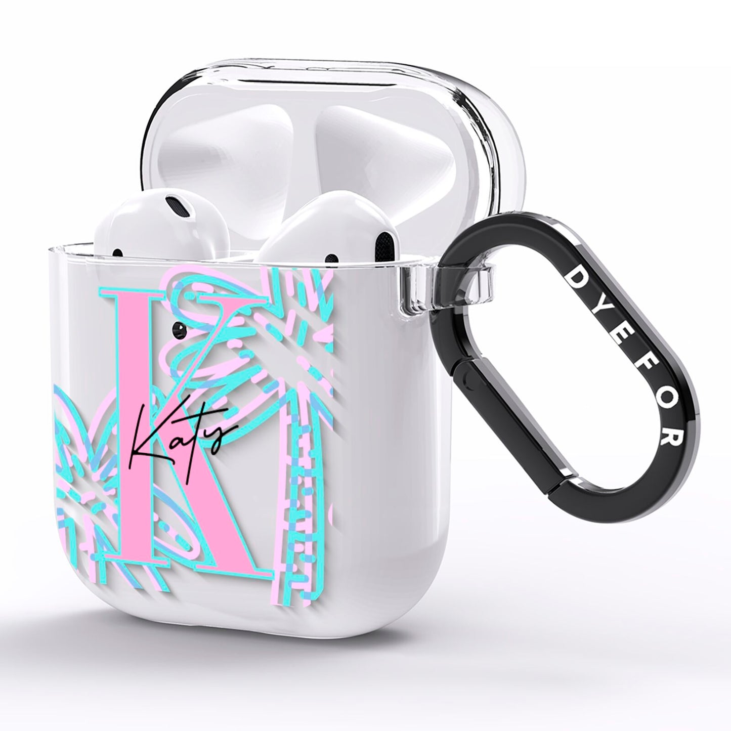 Personalised Palms AirPods Clear Case Side Image