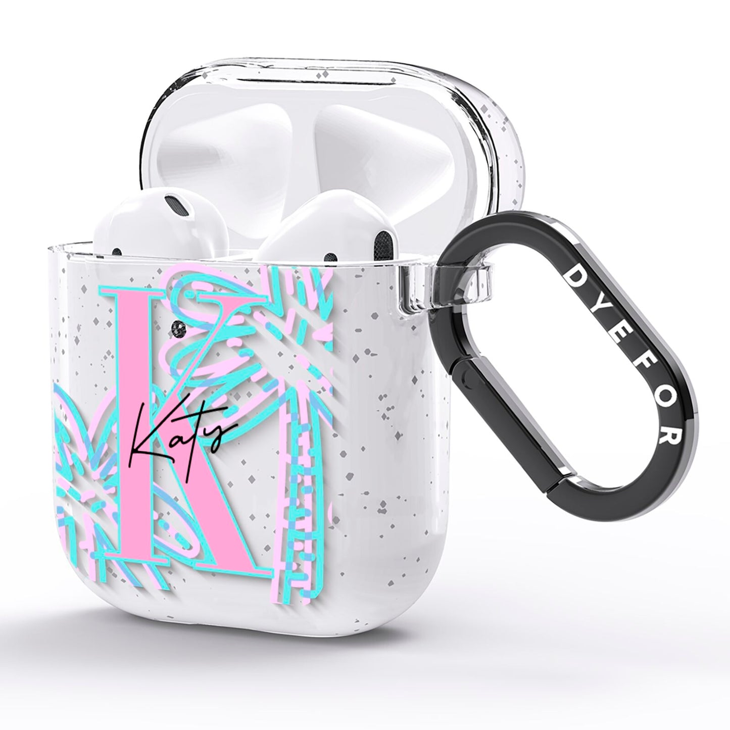 Personalised Palms AirPods Glitter Case Side Image
