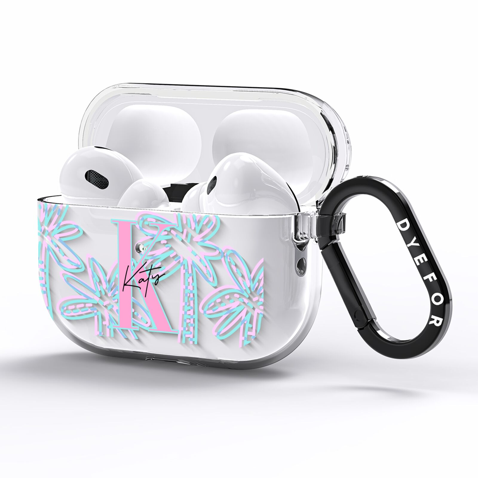Personalised Palms AirPods Pro Clear Case Side Image