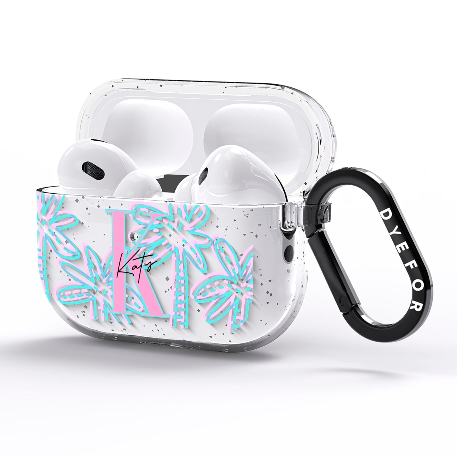 Personalised Palms AirPods Pro Glitter Case Side Image