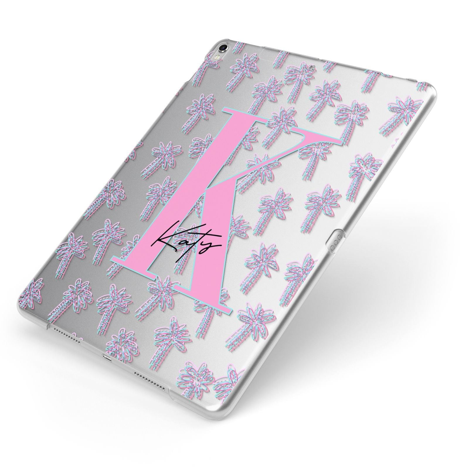Personalised Palms Apple iPad Case on Silver iPad Side View