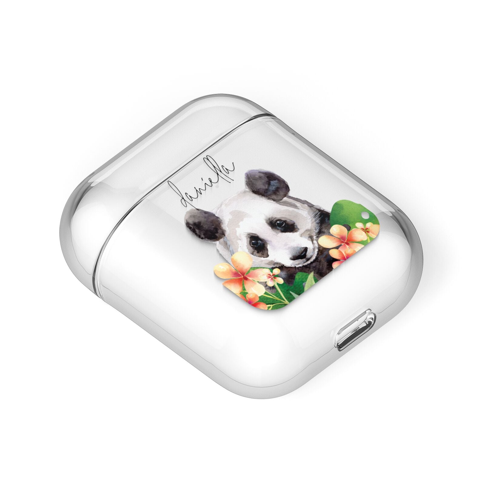 Personalised Panda AirPods Case Laid Flat