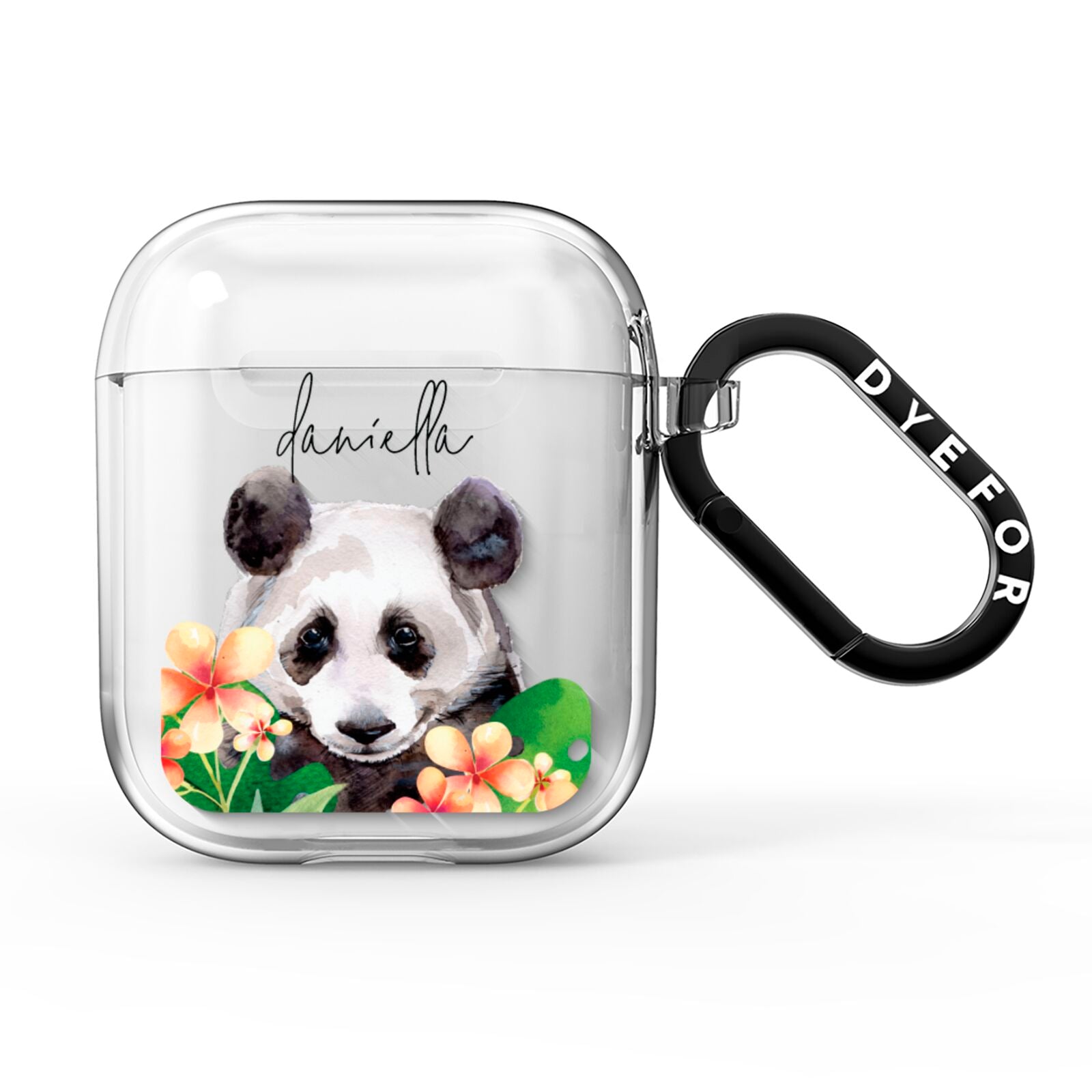 Personalised Panda AirPods Clear Case