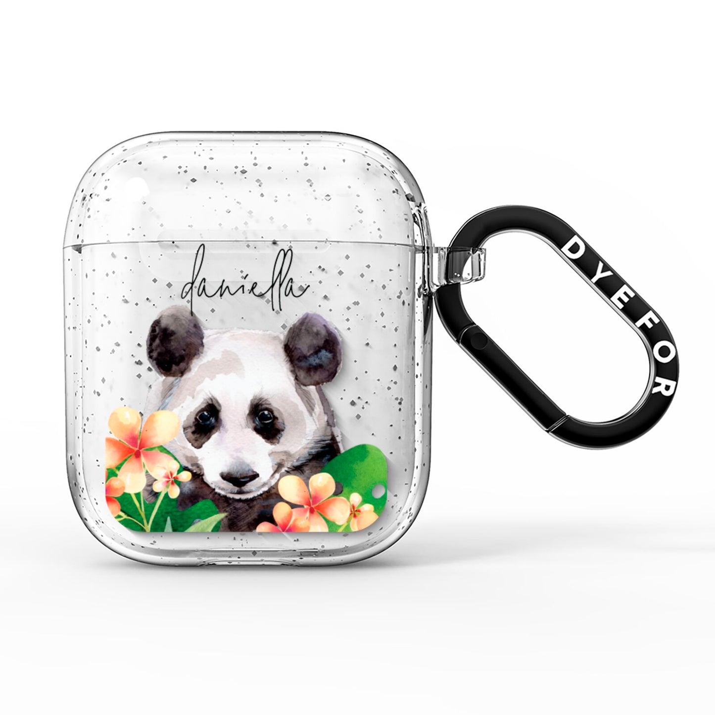 Personalised Panda AirPods Glitter Case