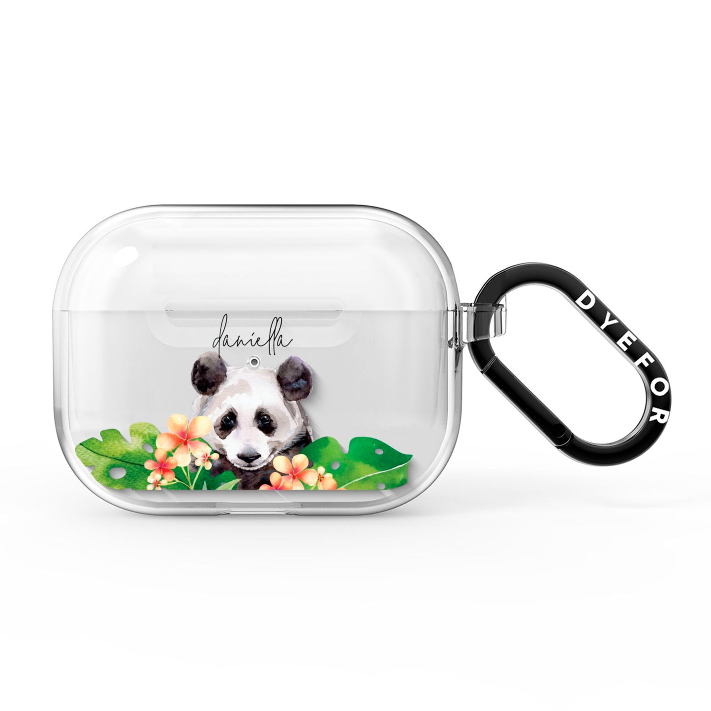 Personalised Panda AirPods Pro Clear Case