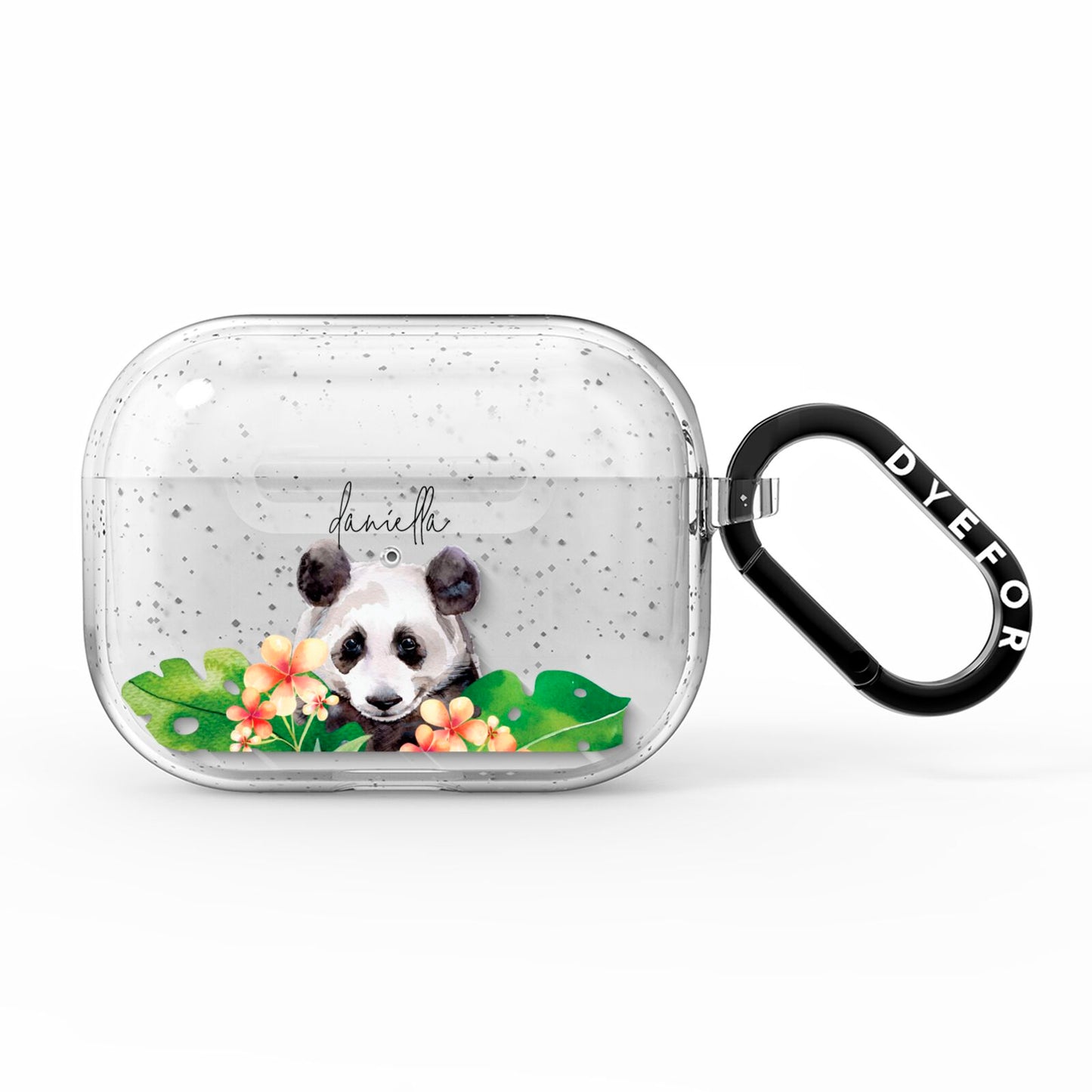 Personalised Panda AirPods Pro Glitter Case