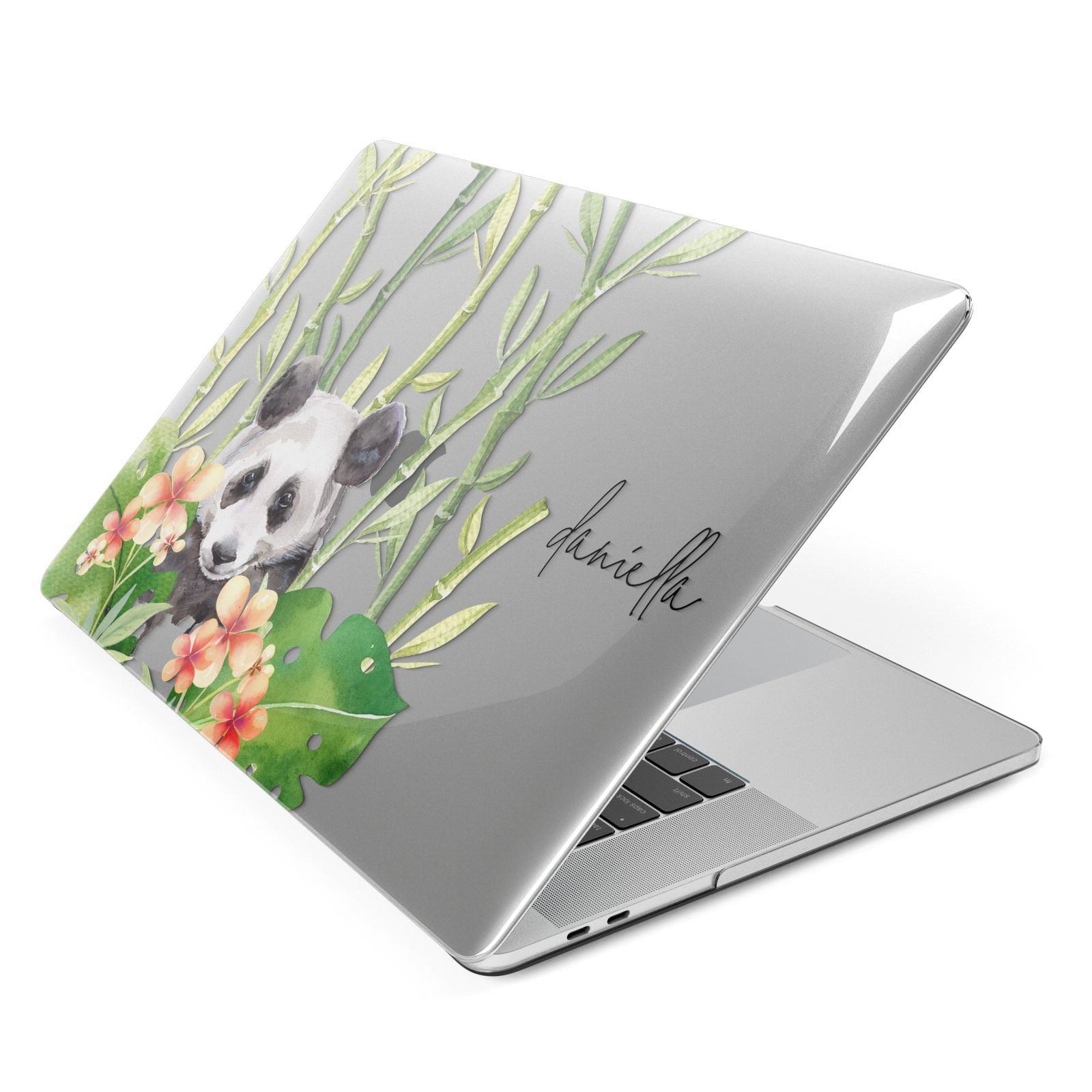 Personalised Panda Apple MacBook Case Side View
