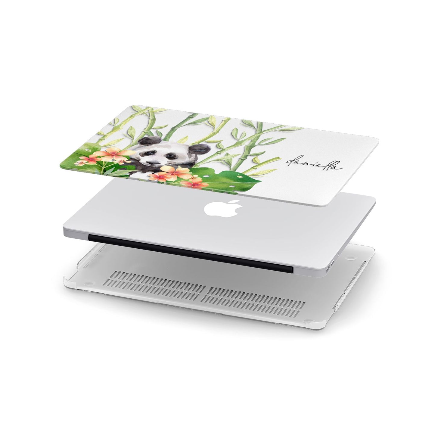 Personalised Panda Apple MacBook Case in Detail