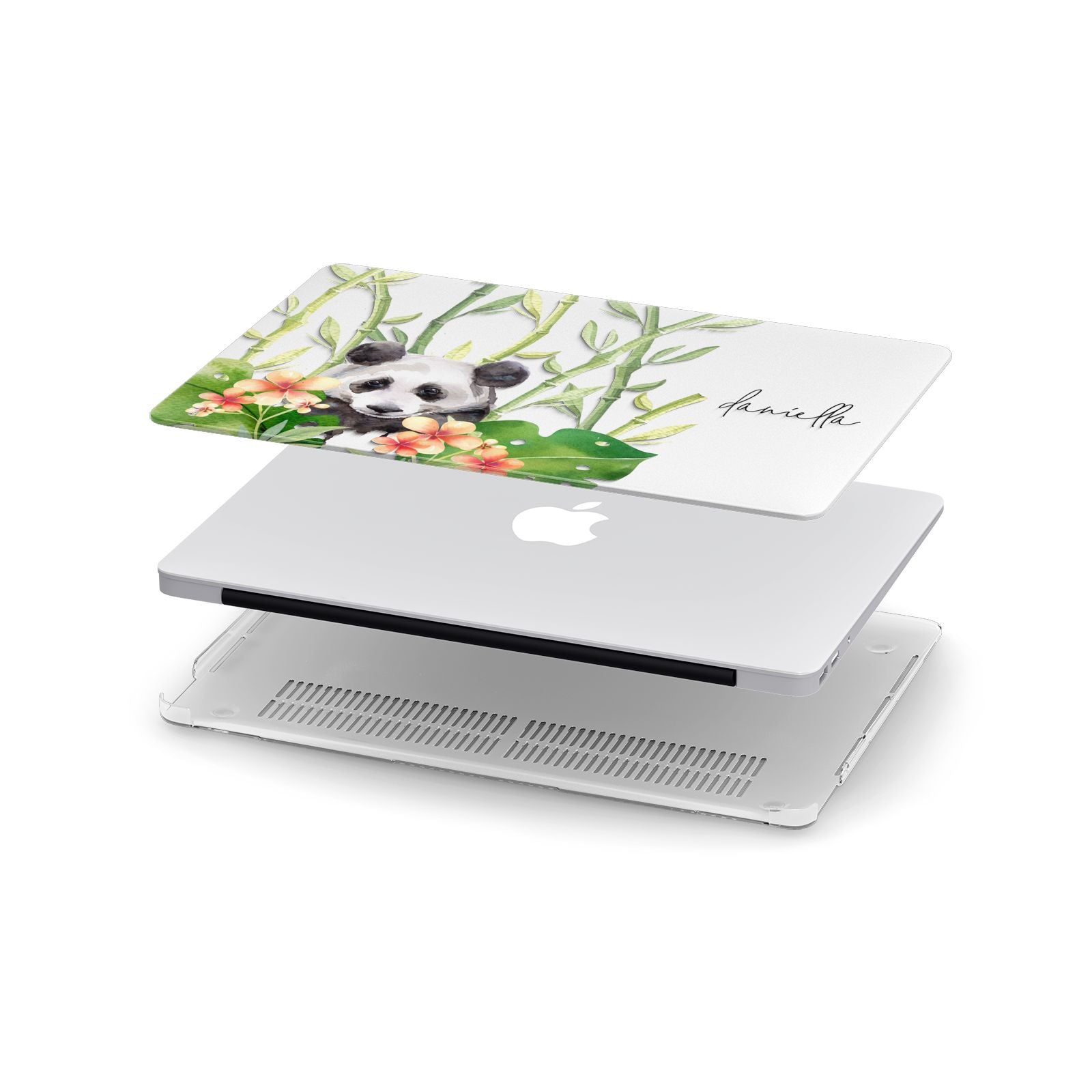 Personalised Panda Apple MacBook Case in Detail