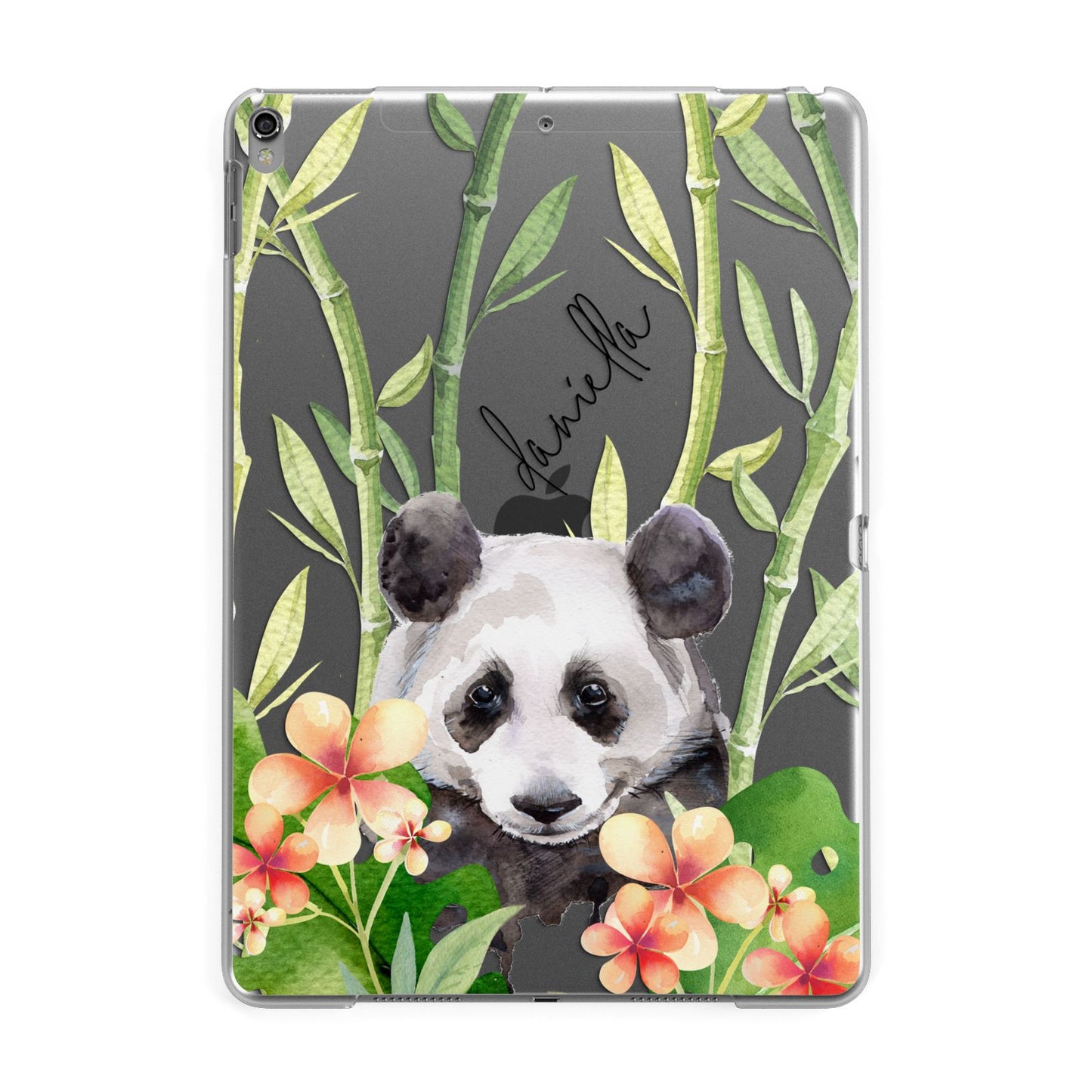 Personalised Panda Apple iPad Grey Case