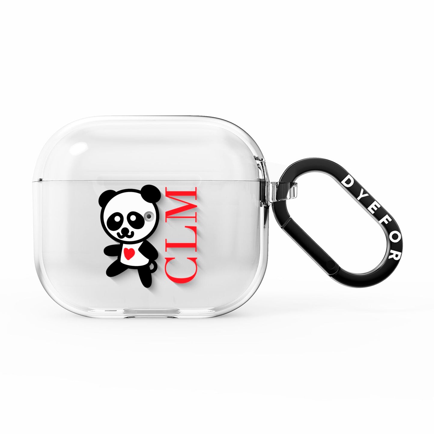 Personalised Panda Initials AirPods Clear Case 3rd Gen