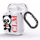 Personalised Panda Initials AirPods Clear Case Side Image