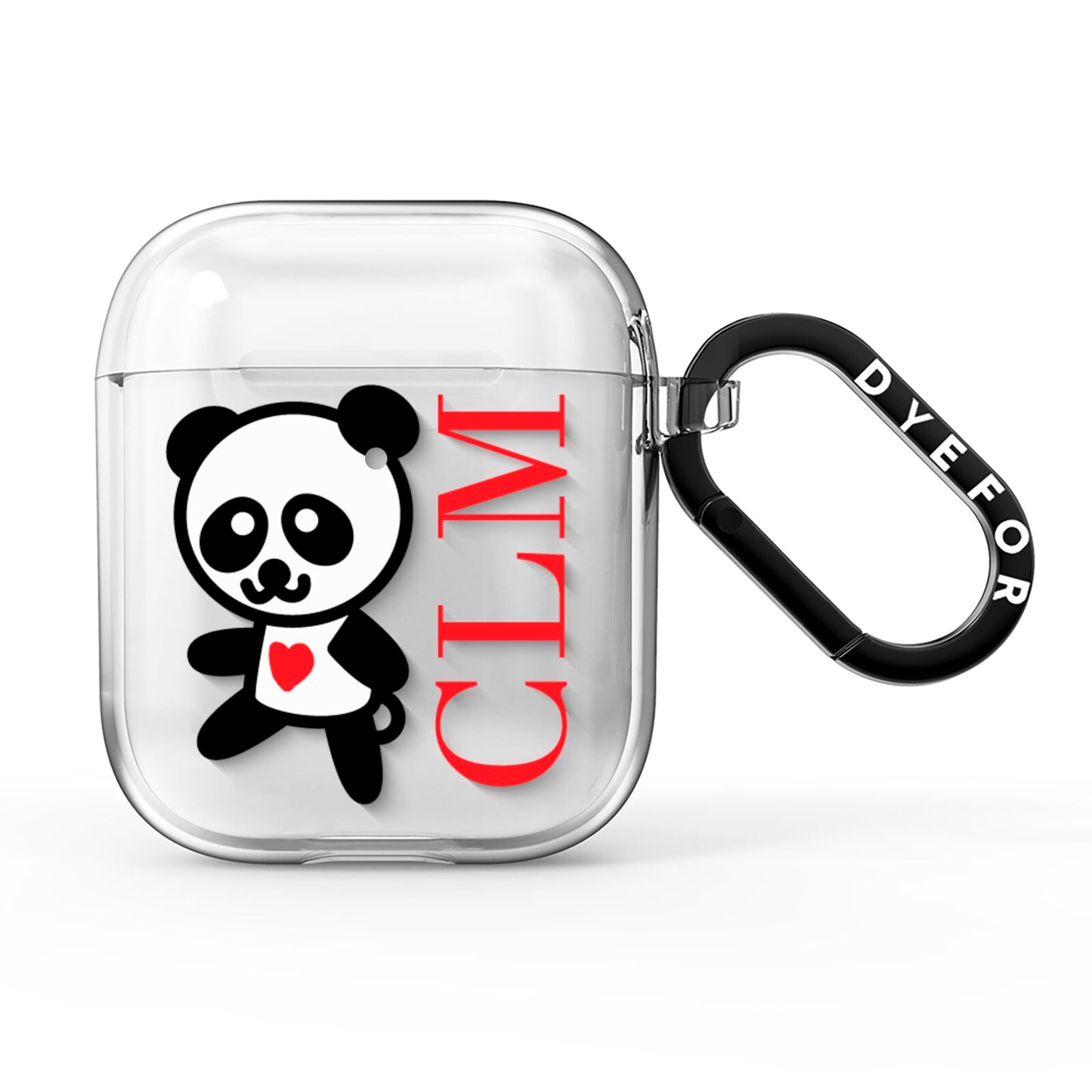 Personalised Panda Initials AirPods Clear Case