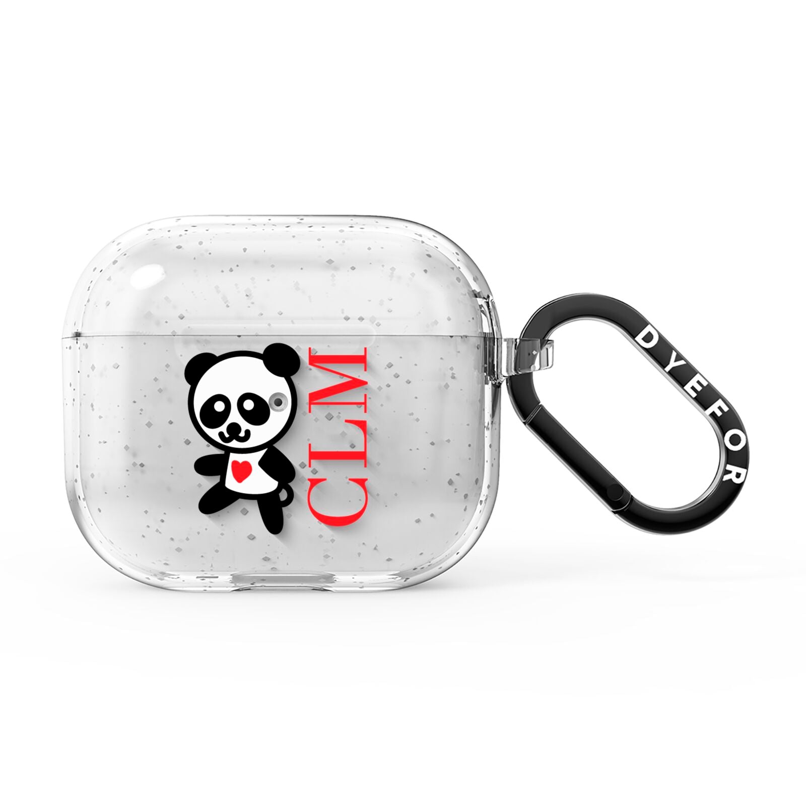 Personalised Panda Initials AirPods Glitter Case 3rd Gen