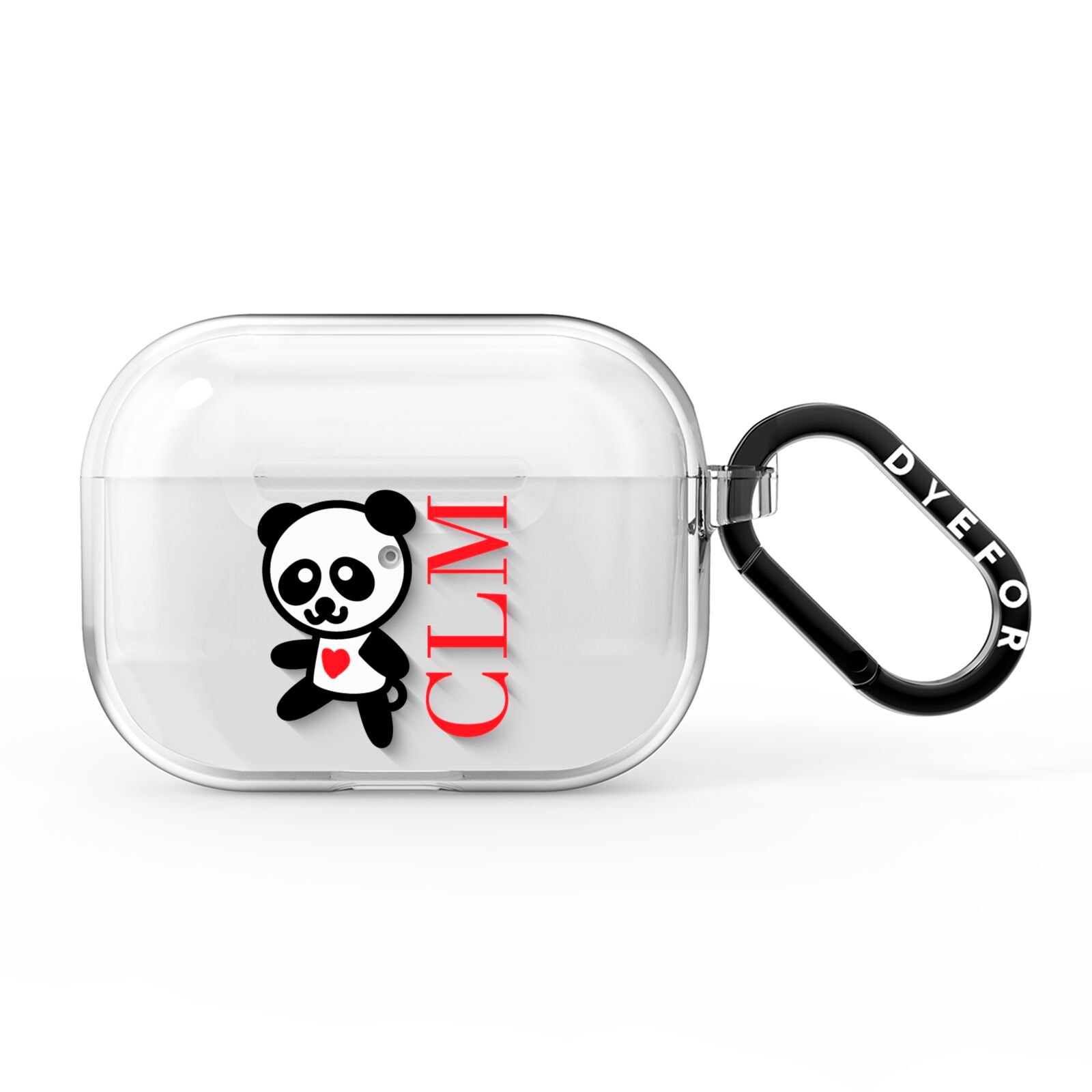 Personalised Panda Initials AirPods Pro Clear Case