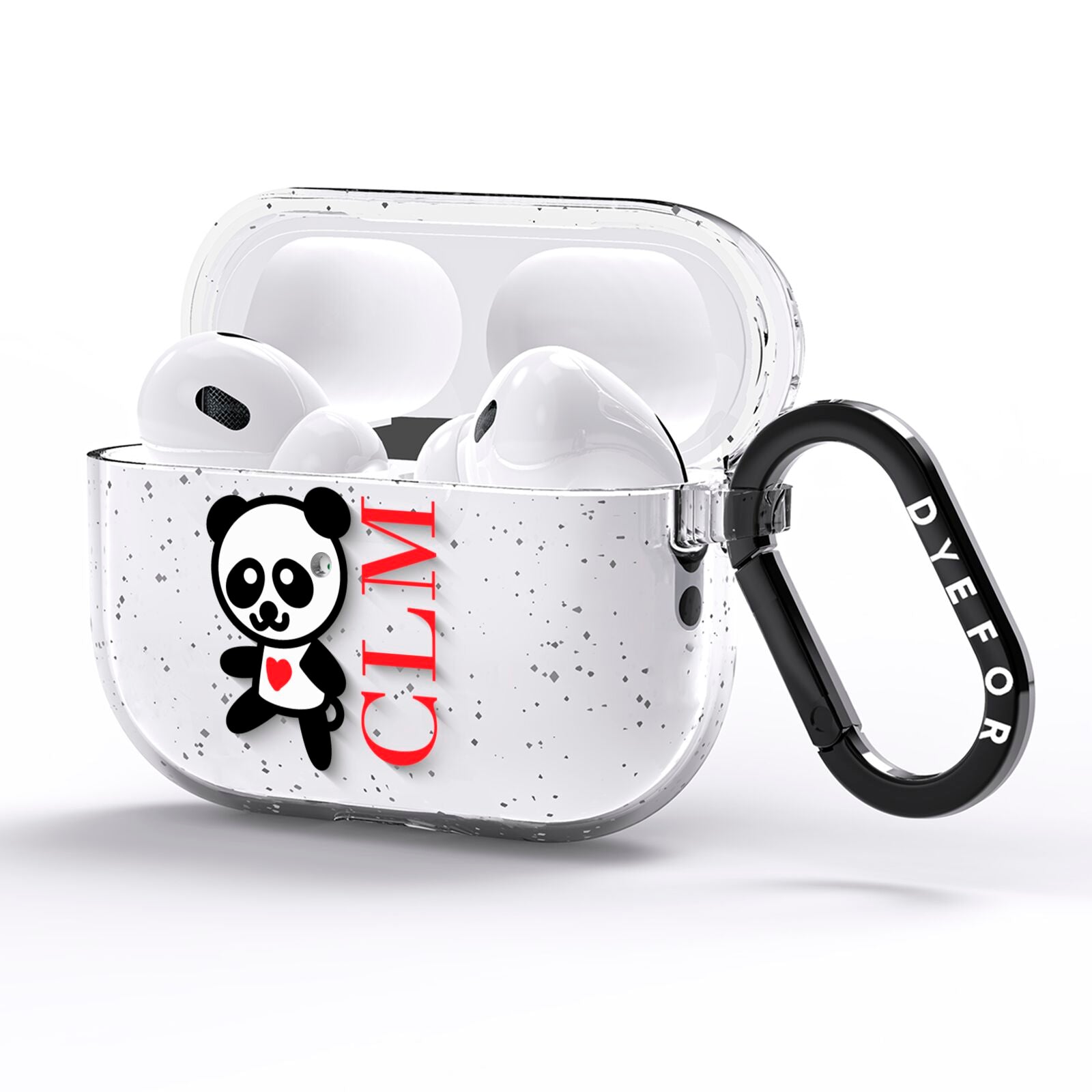 Personalised Panda Initials AirPods Pro Glitter Case Side Image