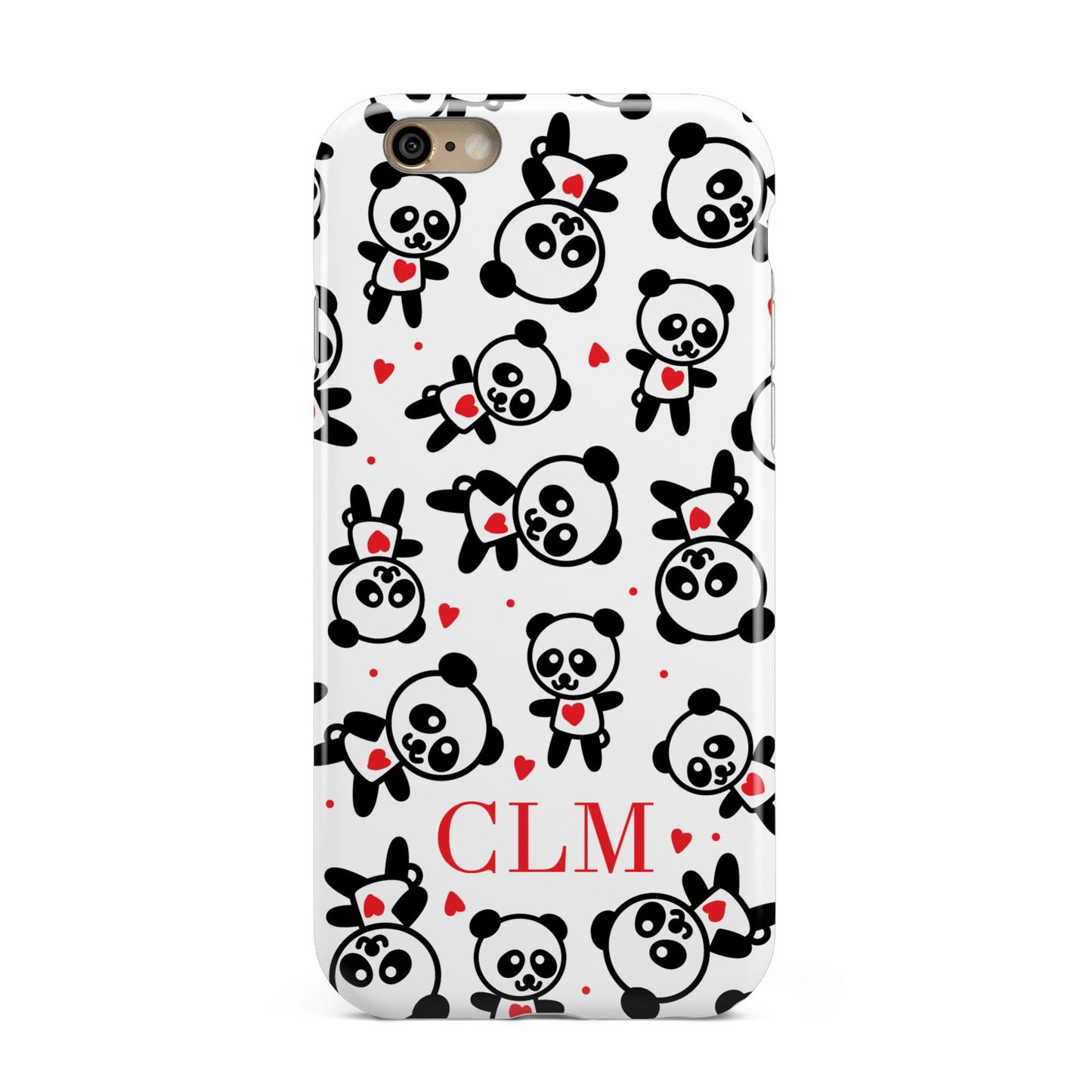 Personalised Panda Initials Apple iPhone 6 3D Tough Case