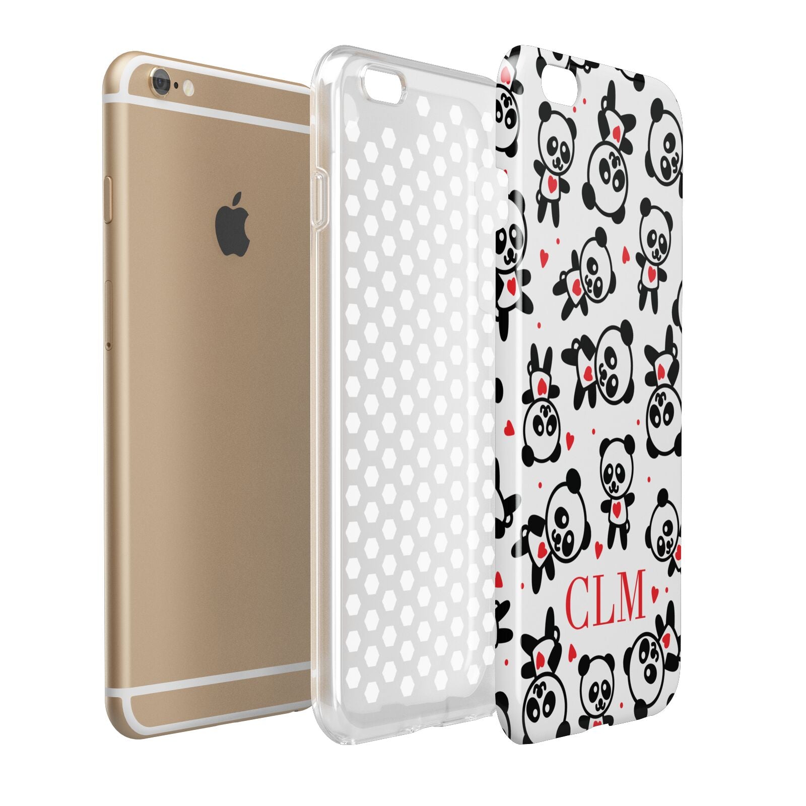 Personalised Panda Initials Apple iPhone 6 Plus 3D Tough Case Expand Detail Image