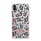 Personalised Panda Initials Apple iPhone Xs Max Impact Case Pink Edge on Silver Phone