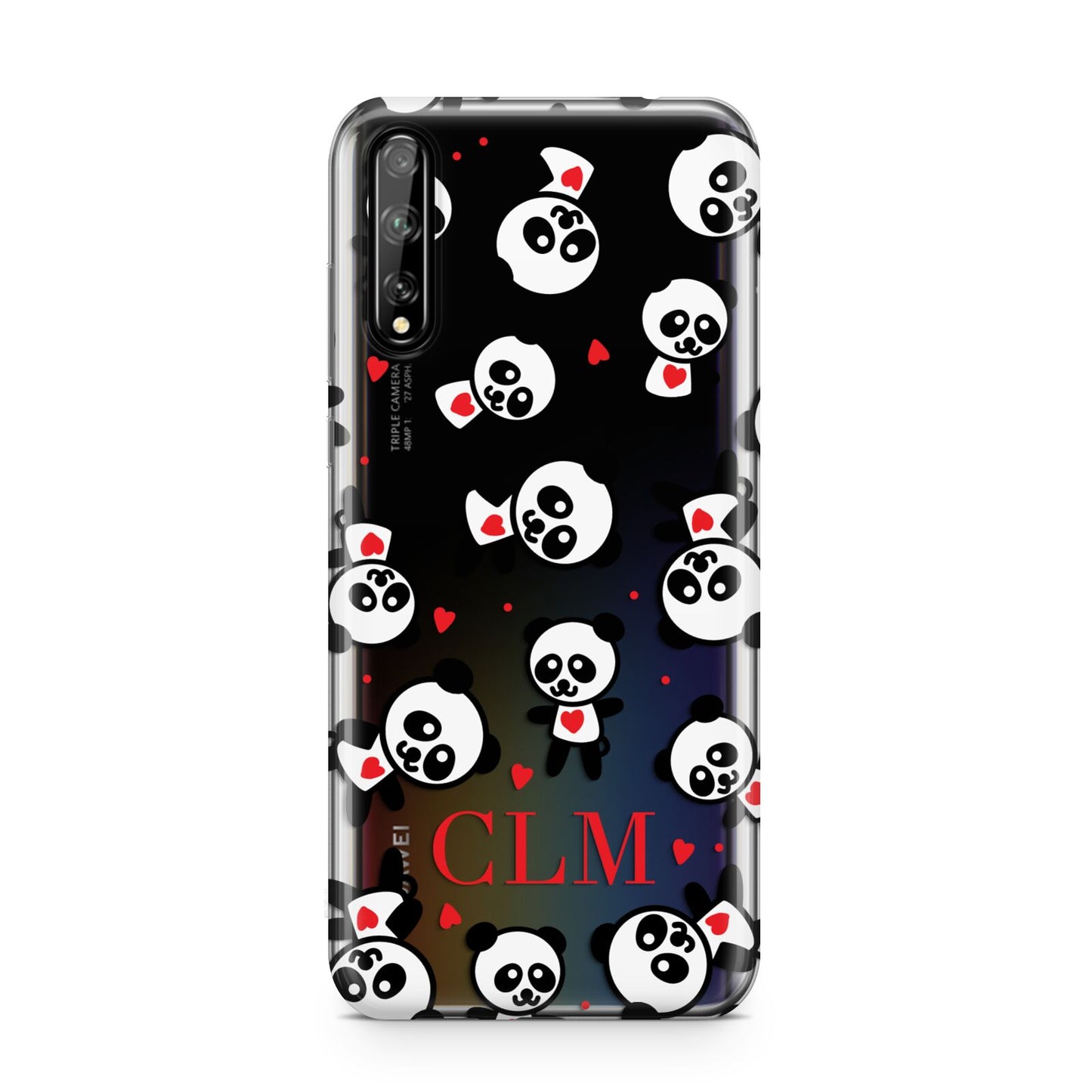 Personalised Panda Initials Huawei Enjoy 10s Phone Case