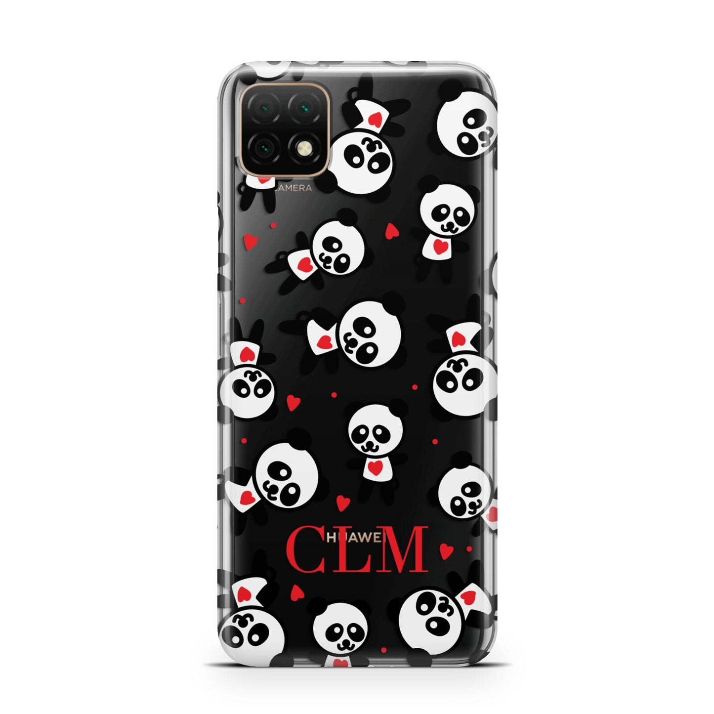 Personalised Panda Initials Huawei Enjoy 20 Phone Case