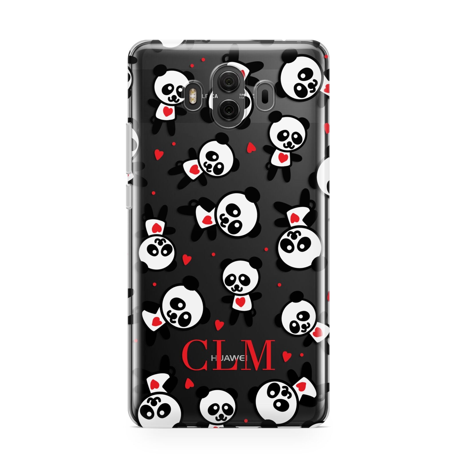 Personalised Panda Initials Huawei Mate 10 Protective Phone Case