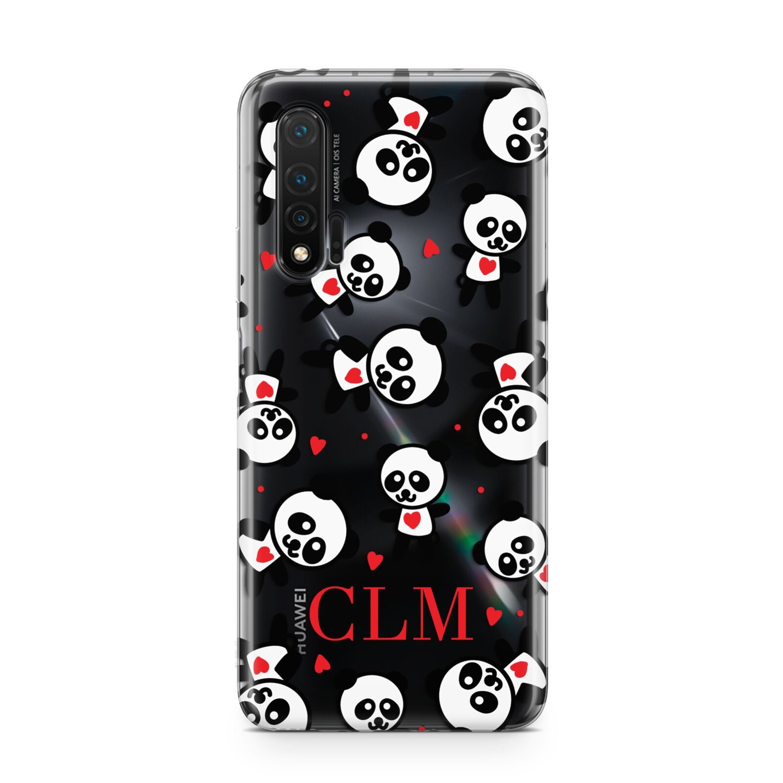 Personalised Panda Initials Huawei Nova 6 Phone Case