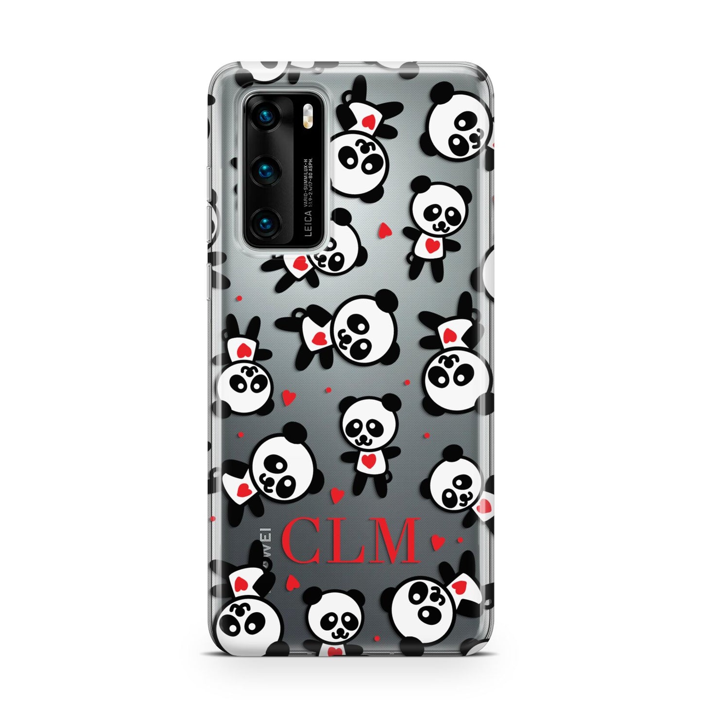 Personalised Panda Initials Huawei P40 Phone Case
