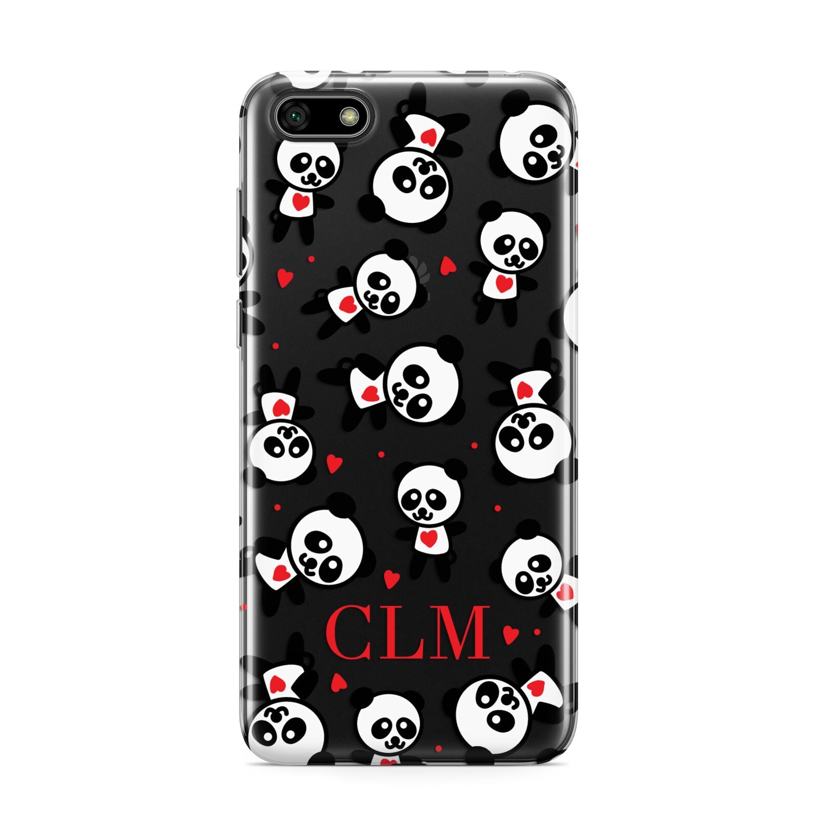 Personalised Panda Initials Huawei Y5 Prime 2018 Phone Case