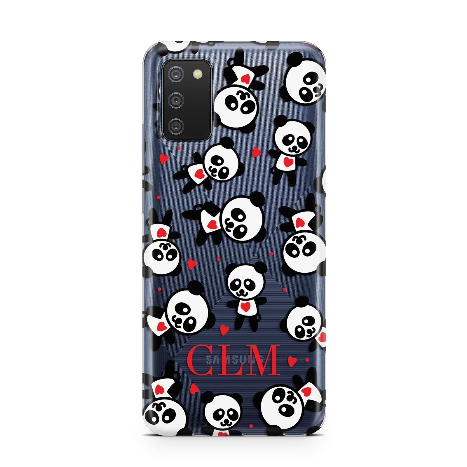 Personalised Panda Initials Samsung A02s Case