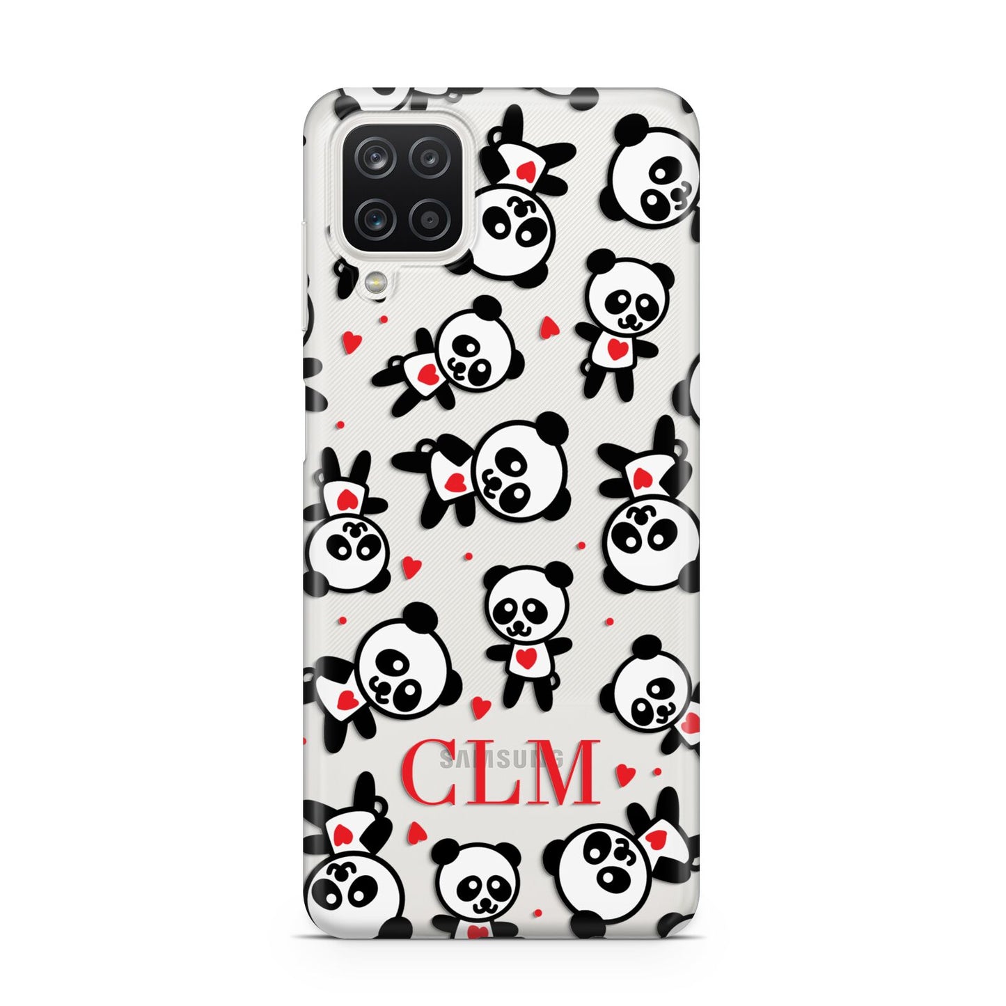 Personalised Panda Initials Samsung A12 Case