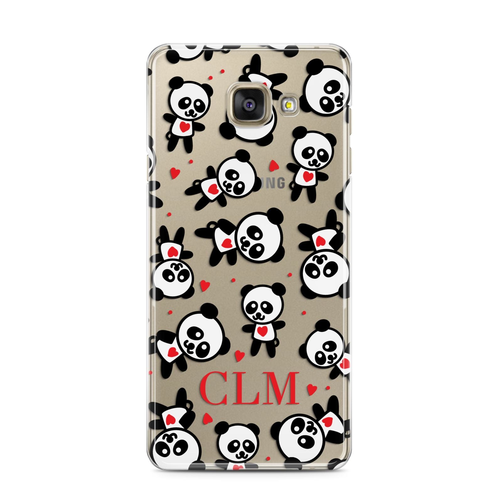 Personalised Panda Initials Samsung Galaxy A3 2016 Case on gold phone