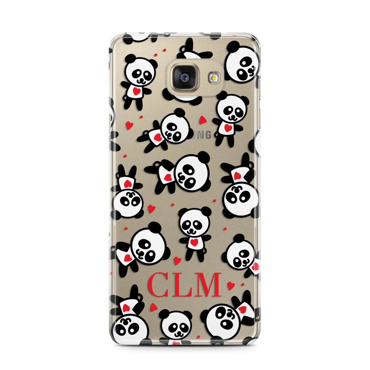Personalised Panda Initials Samsung Galaxy A7 2016 Case on gold phone