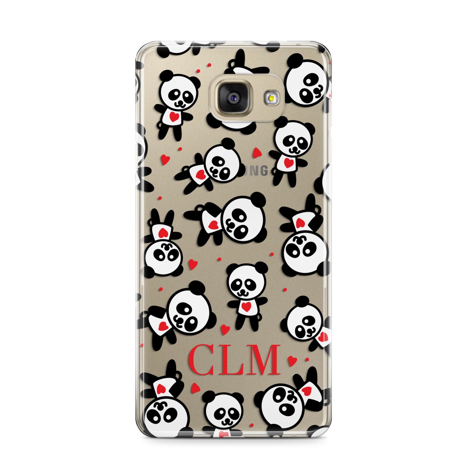 Personalised Panda Initials Samsung Galaxy A9 2016 Case on gold phone