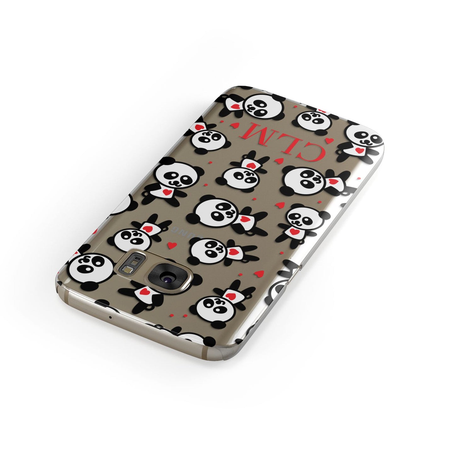 Personalised Panda Initials Samsung Galaxy Case Front Close Up