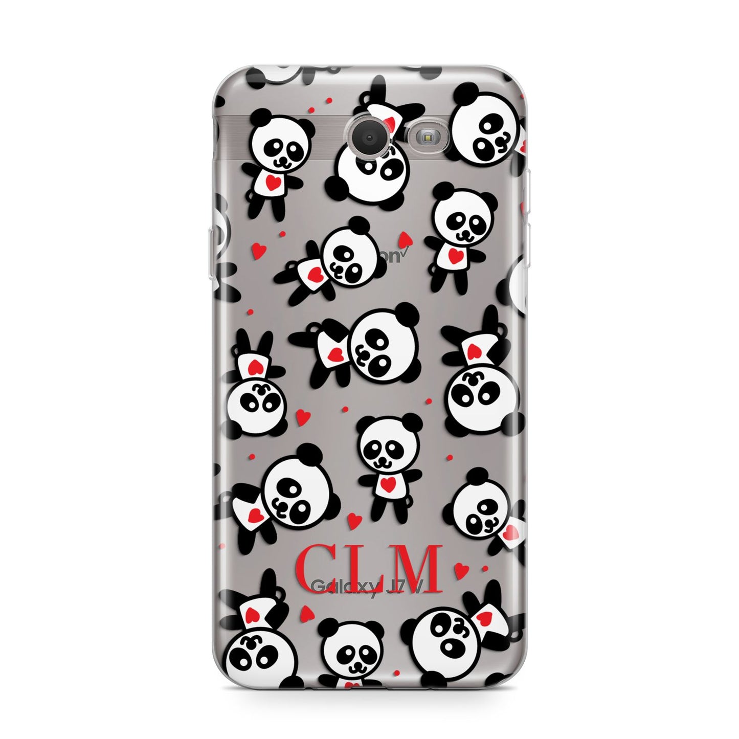 Personalised Panda Initials Samsung Galaxy J7 2017 Case