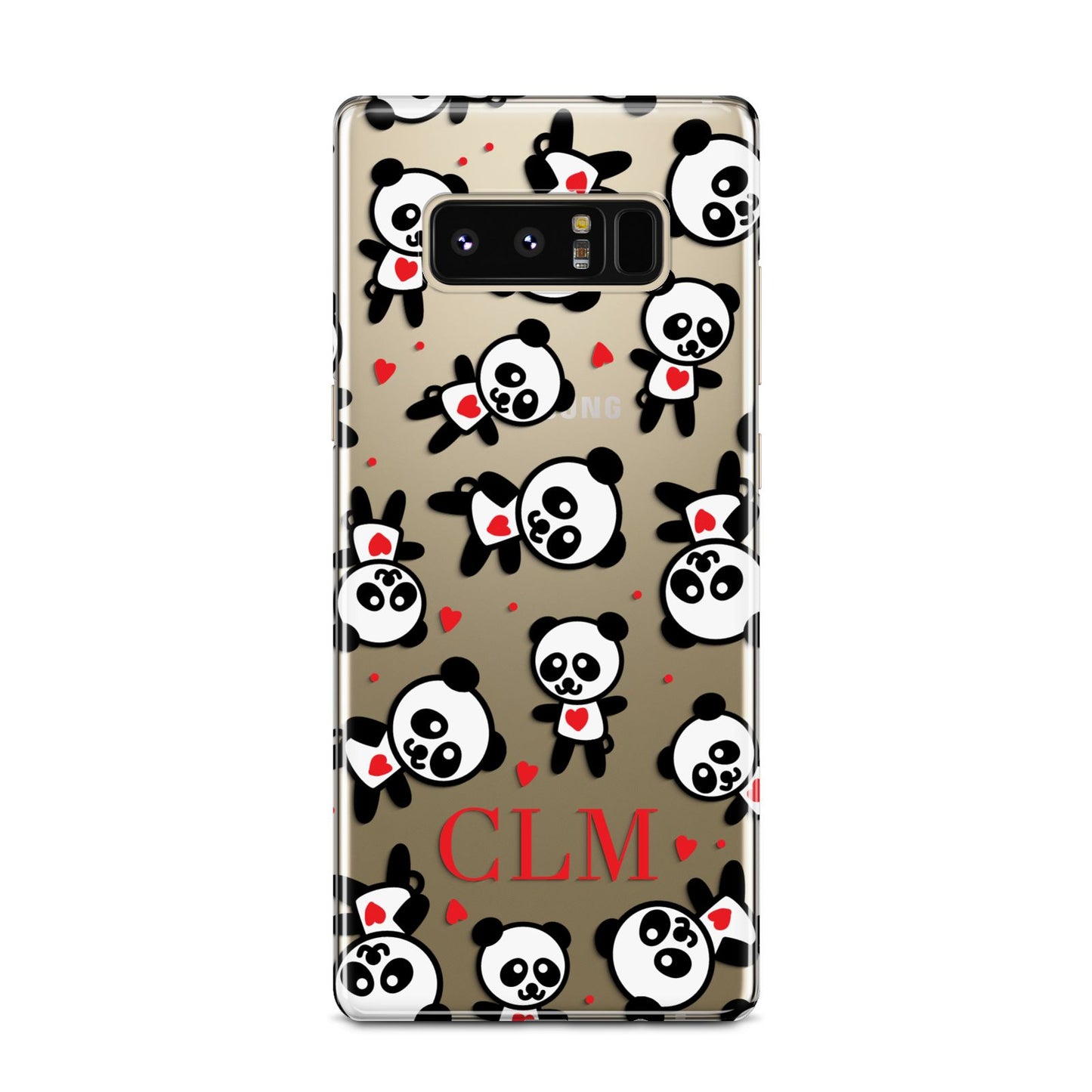 Personalised Panda Initials Samsung Galaxy Note 8 Case