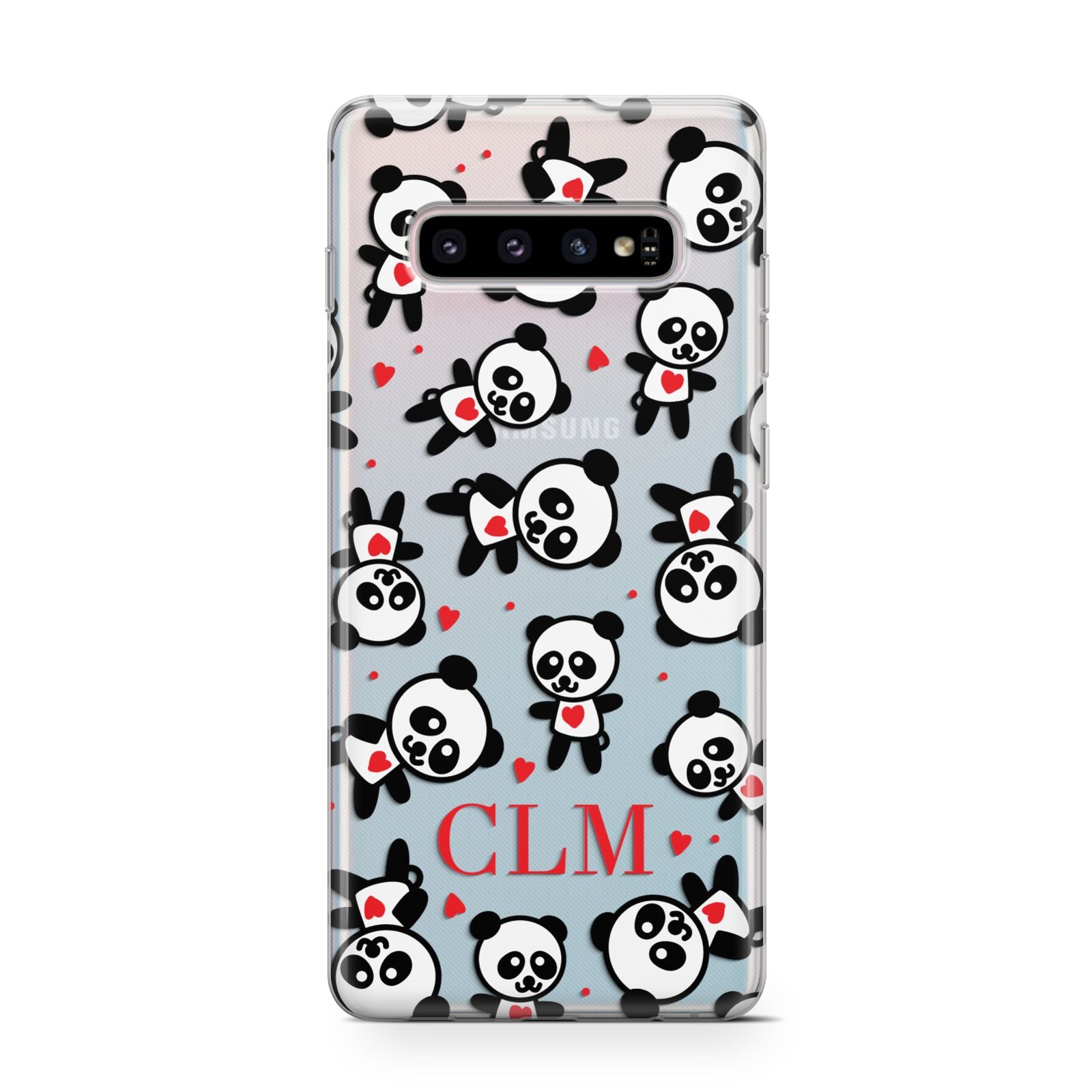 Personalised Panda Initials Samsung Galaxy S10 Case