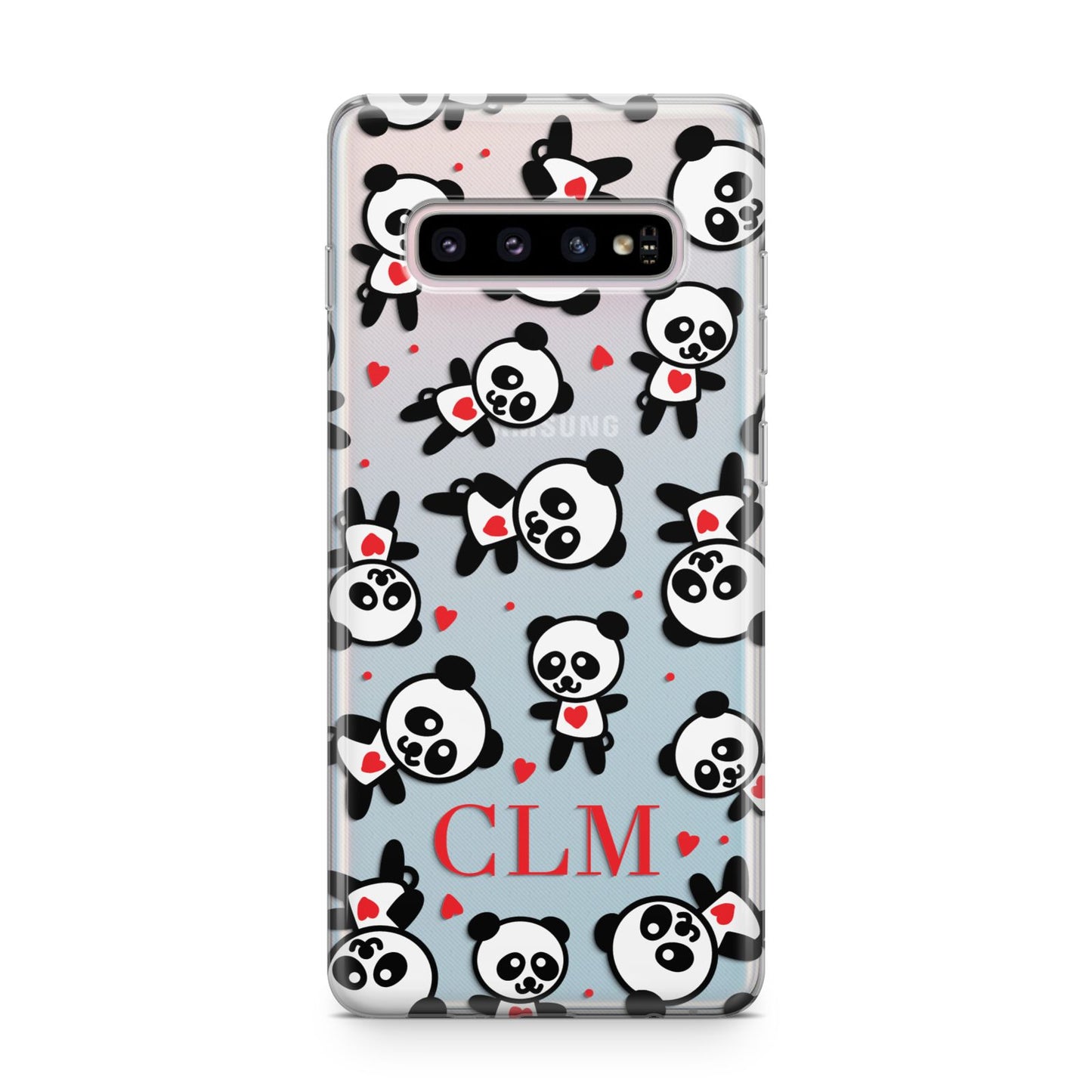 Personalised Panda Initials Samsung Galaxy S10 Plus Case