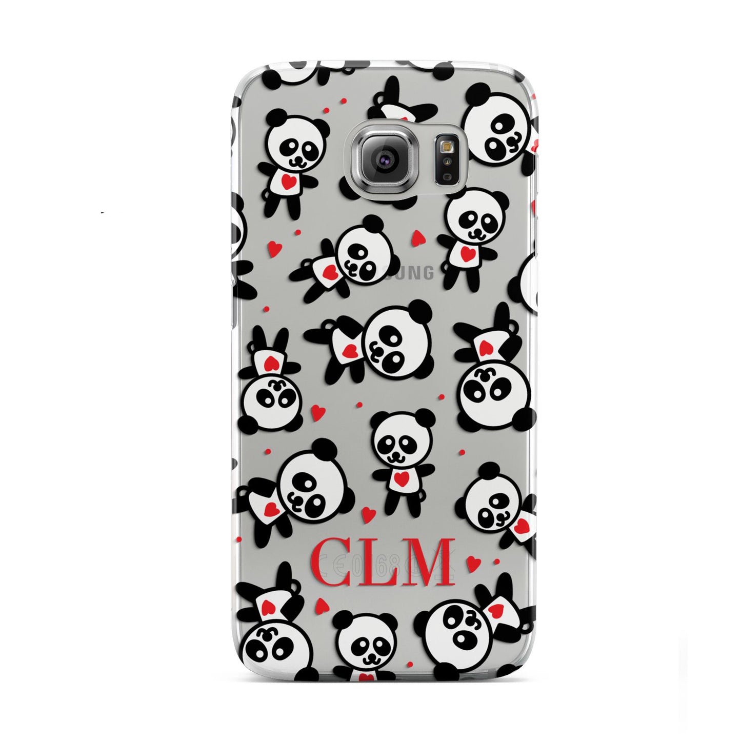 Personalised Panda Initials Samsung Galaxy S6 Case