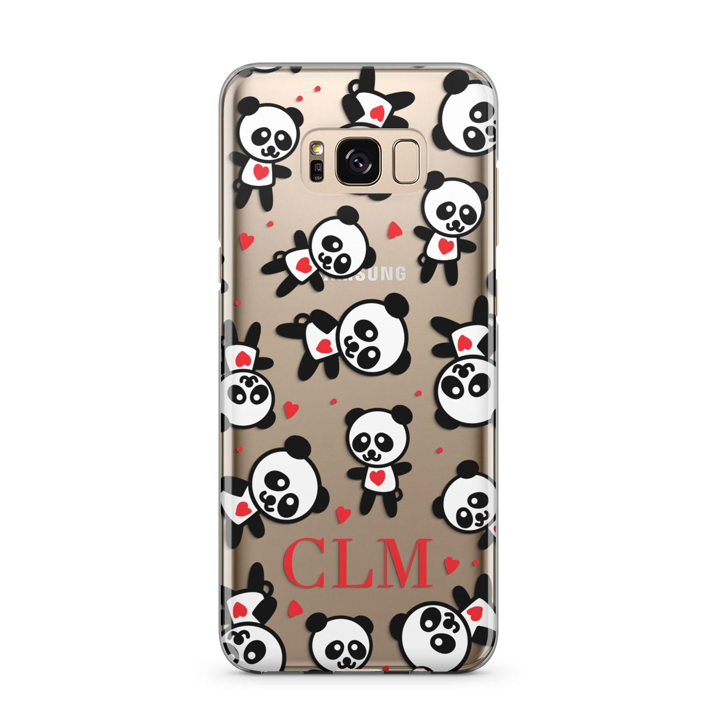 Personalised Panda Initials Samsung Galaxy S8 Plus Case
