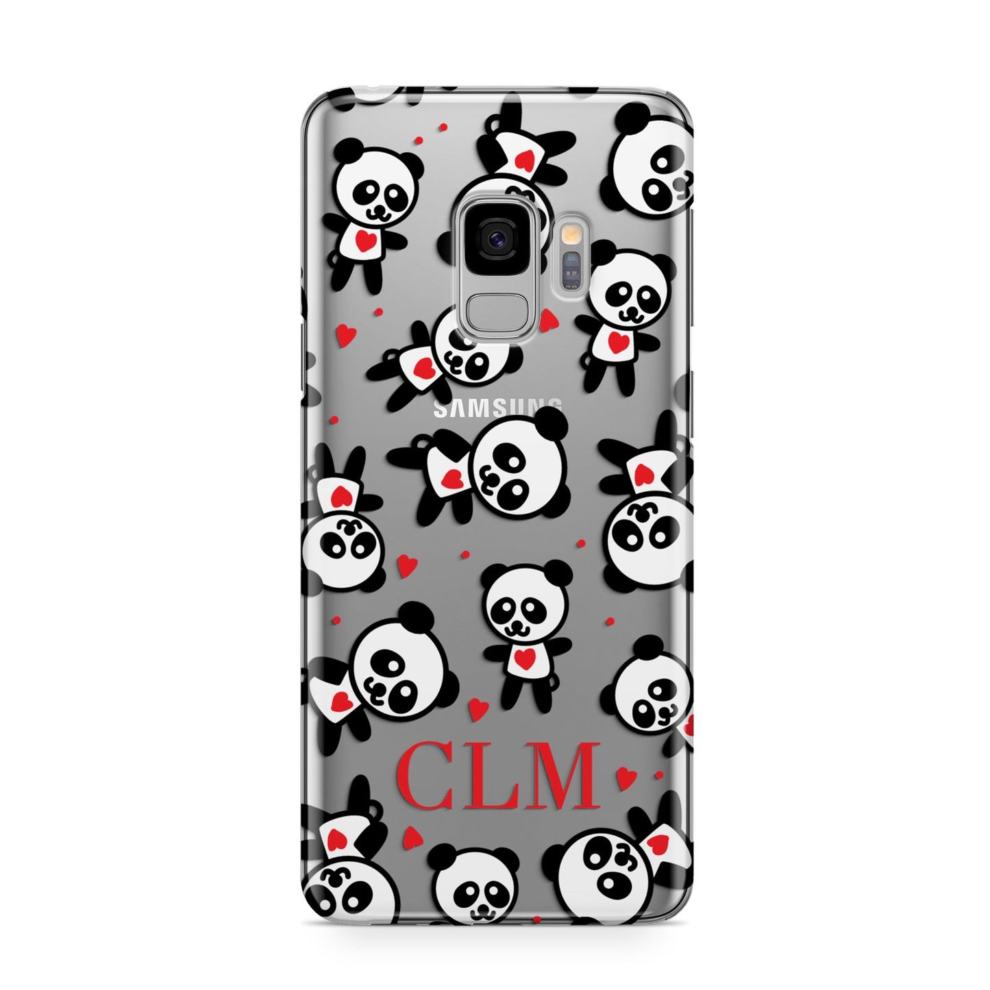 Personalised Panda Initials Samsung Galaxy S9 Case