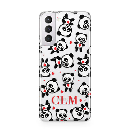 Personalised Panda Initials Samsung S21 Case
