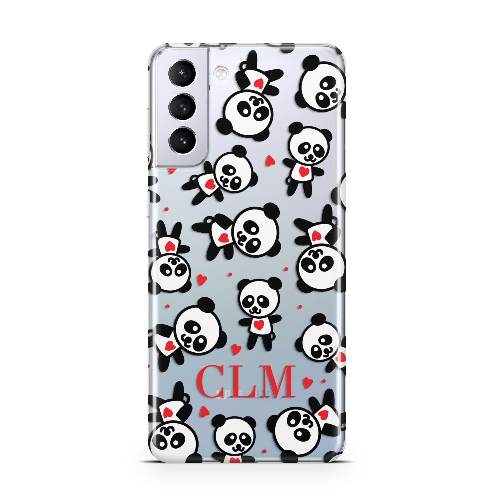 Personalised Panda Initials Samsung S21 Plus Case