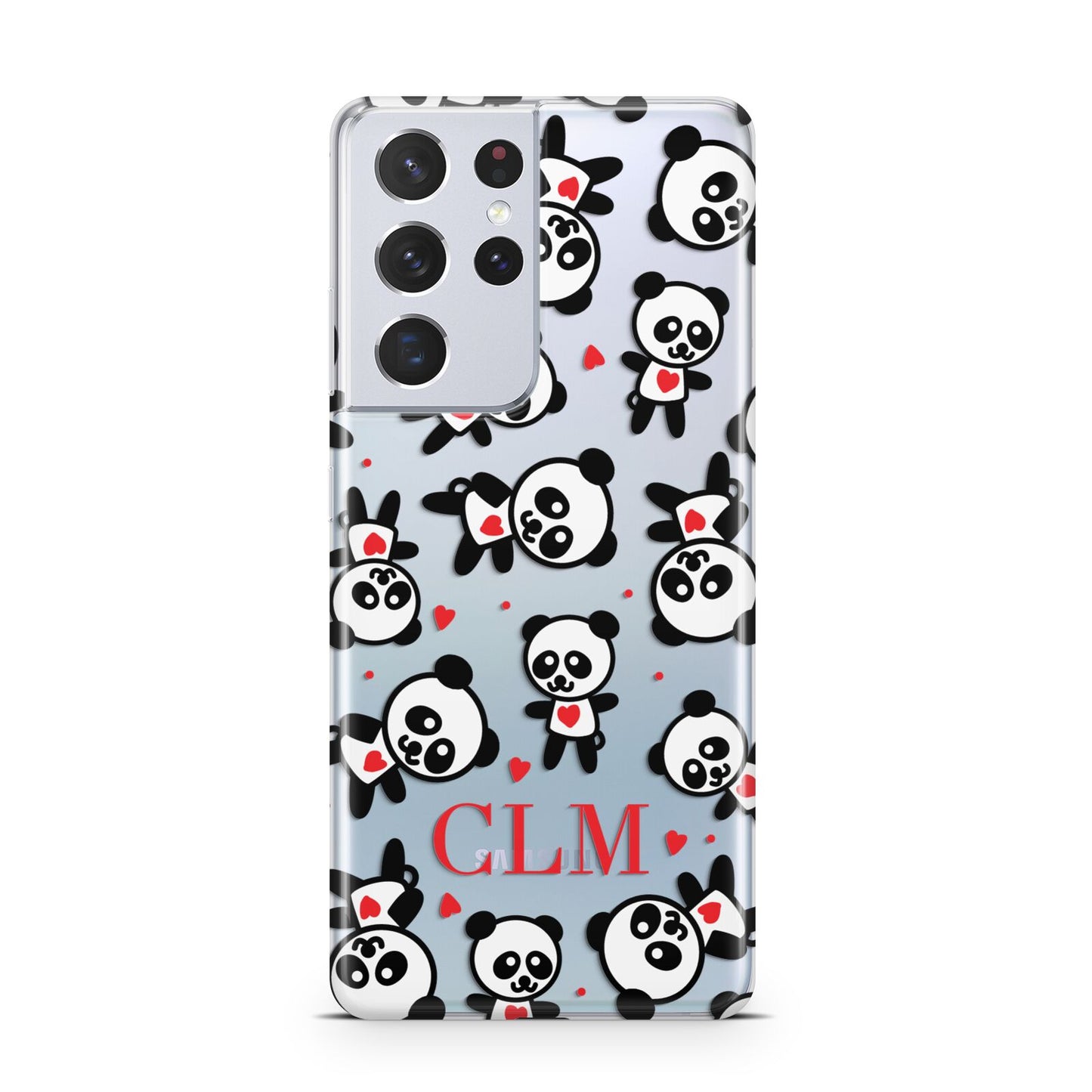 Personalised Panda Initials Samsung S21 Ultra Case