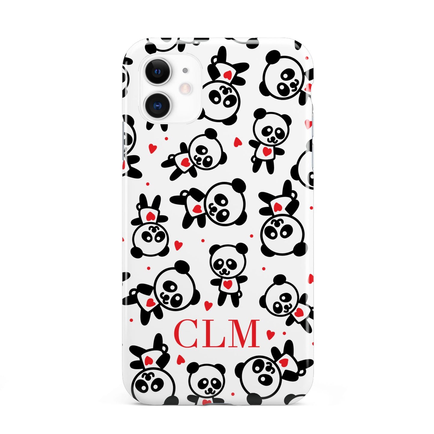 Personalised Panda Initials iPhone 11 3D Tough Case