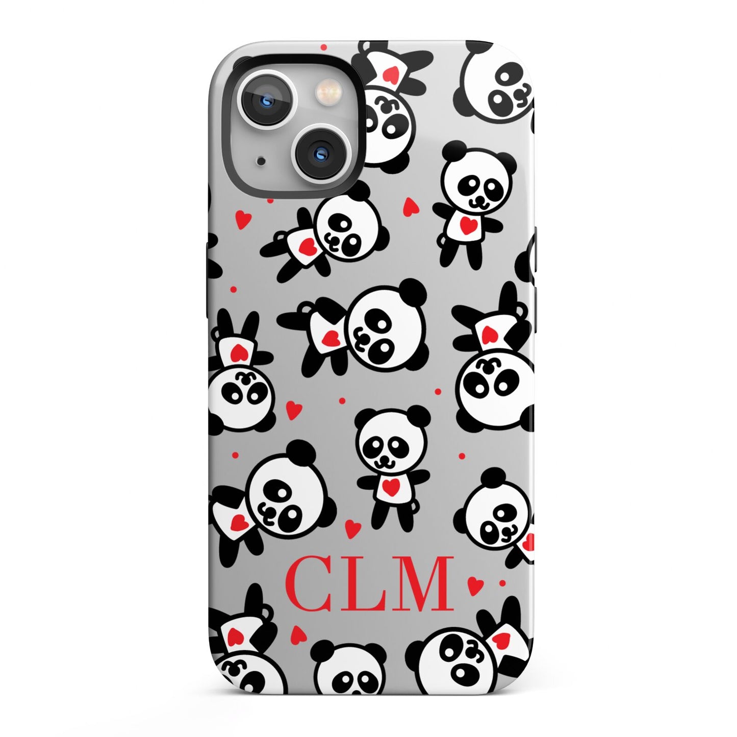 Personalised Panda Initials iPhone 13 Full Wrap 3D Tough Case