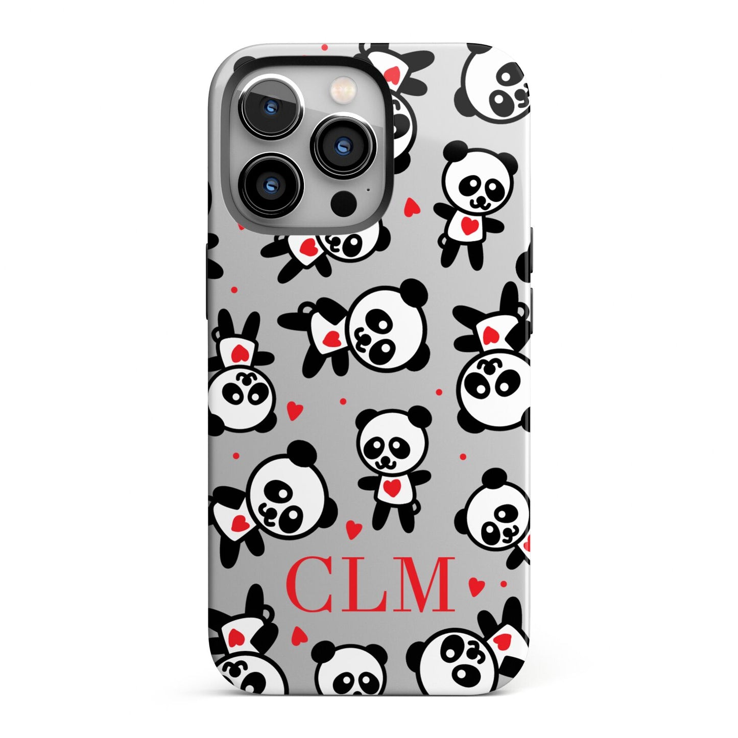Personalised Panda Initials iPhone 13 Pro Full Wrap 3D Tough Case
