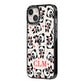 Personalised Panda Initials iPhone 14 Black Impact Case Side Angle on Silver phone